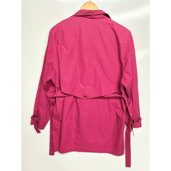 Vintage London Fog Fuchsia Trench Coat Women Size 14 Reg - Picture 8 of 12